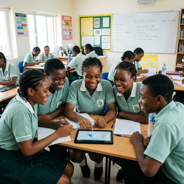 Nigerian students collaborating
